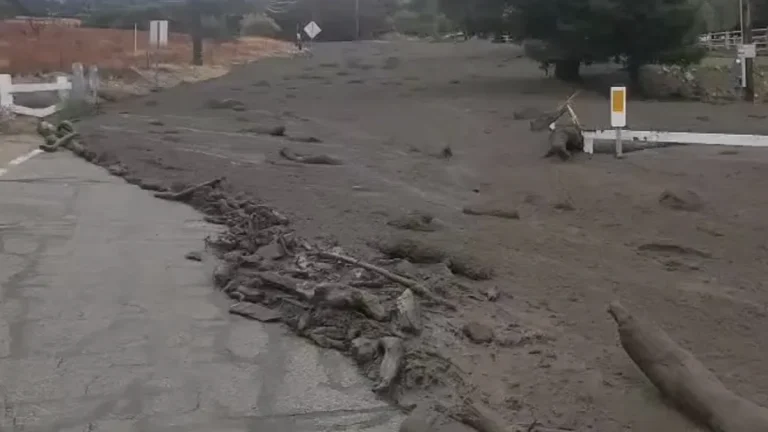 Mudflow near Yucaipa, San Bernandino County, California on September 18, 2025. Credit: CAL FIRE San Bernardino/Inyo/Mono Unit
