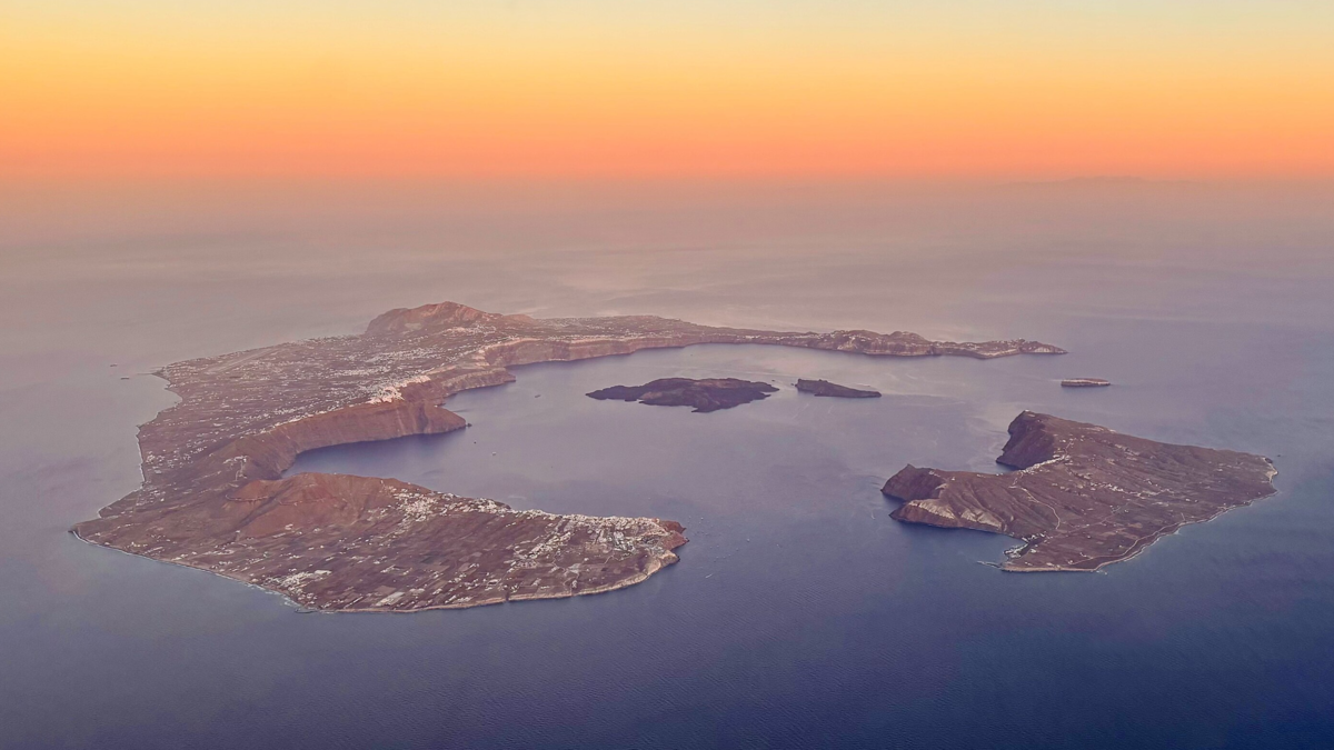 Photograph of Santorini caldera from the air