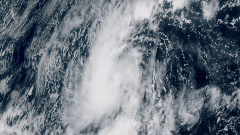 Satellite image of Tropical Storm Kiko as of 20:00 UTC on August 31, 2025. Credit: GOES-19, RAMMB CIRA, The Watchers