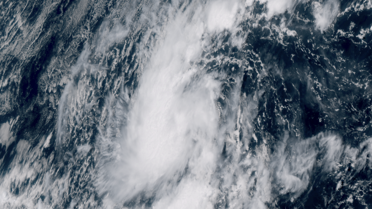 Satellite image of Tropical Storm Kiko as of 20:00 UTC on August 31, 2025. Credit: GOES-19, RAMMB CIRA, The Watchers