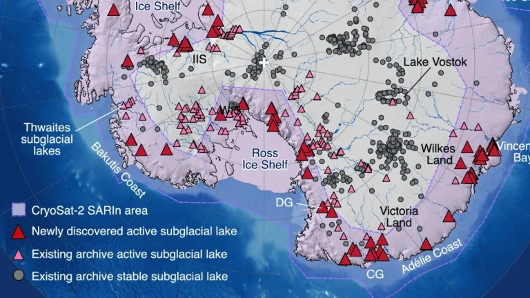 Scientists discover 85 hidden lakes beneath Antarctica using satellite radar