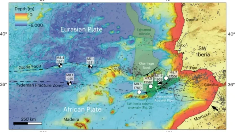 Simplified map of the Southwest Iberia segment of the Africa–Eurasia plate boundary