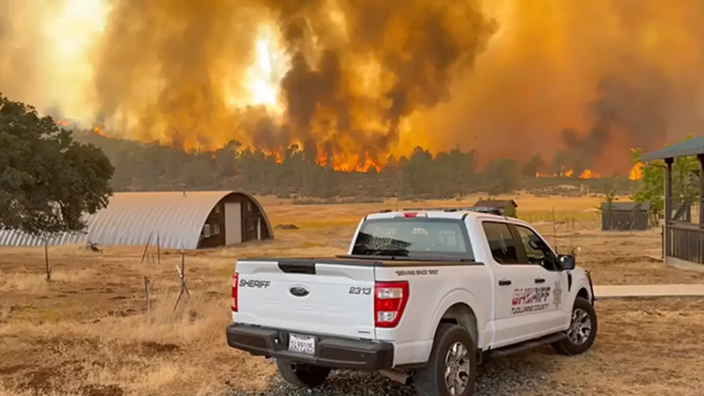 The 6-5 Fire in California on September 2, 2025. Credit Tuolumne County Office of Emergency Services