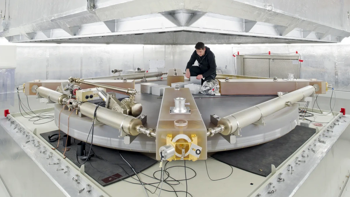 The underground ring laser at the Geodetic Observatory of TUM in Wettzell.