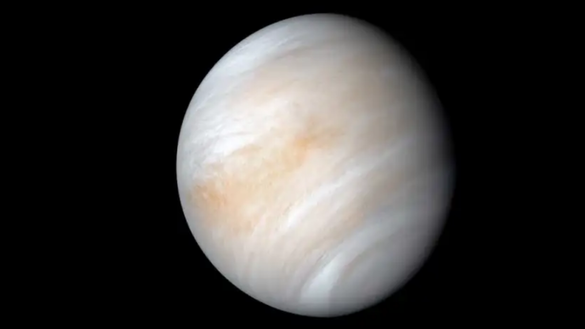 As it sped away, NASA's Mariner 10 spacecraft captured this view of Venus