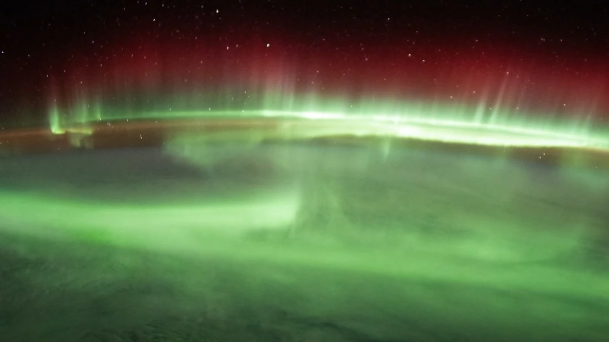 Aurora seen from ISS in August 2022
