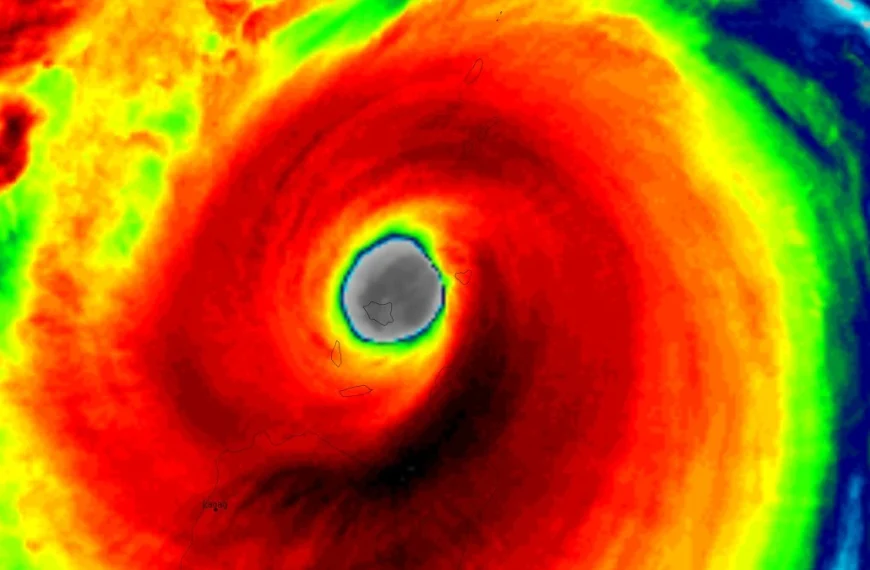 calayan philippines in the eye of super typhoon ragasa satellite image at 0640 utc september 22 2025 feat