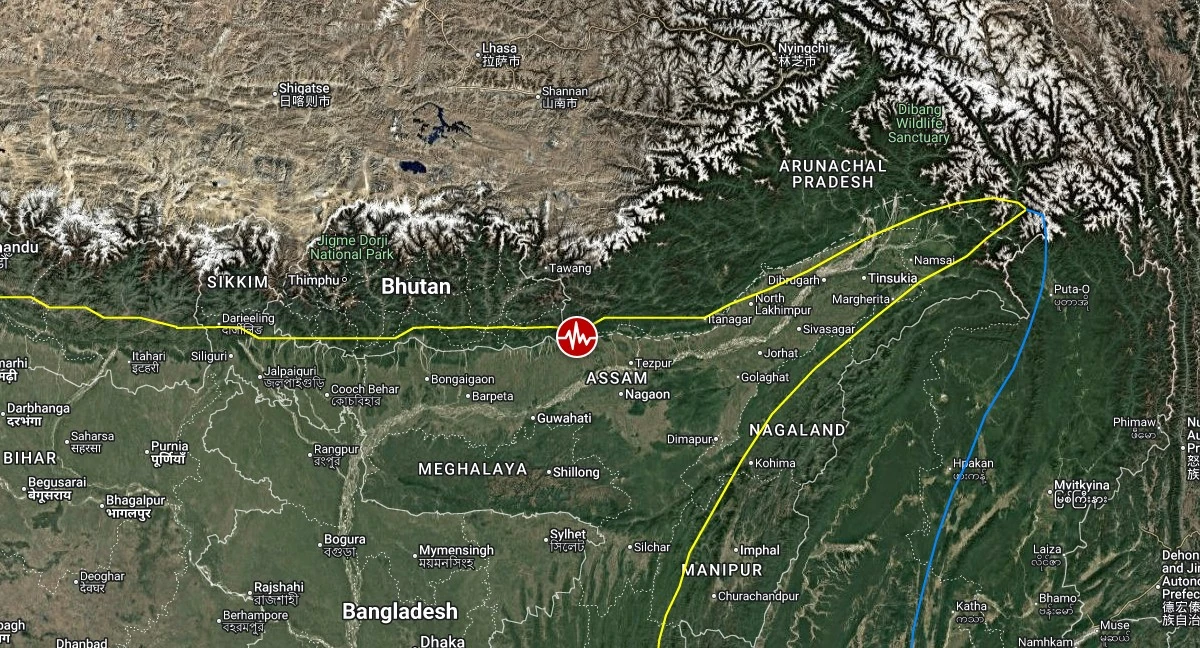 epicenter m5.8 earthquake assam india september 14 2025
