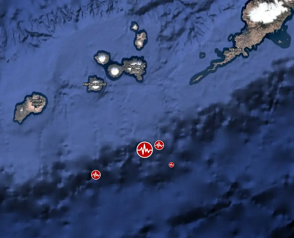 epicenter of M6.0 earthquake fox islands alaska on september 3 2025 bg