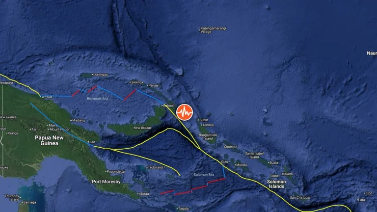 epicenter of m6.0 earthquake new ireland papua new guinea september 16 2025