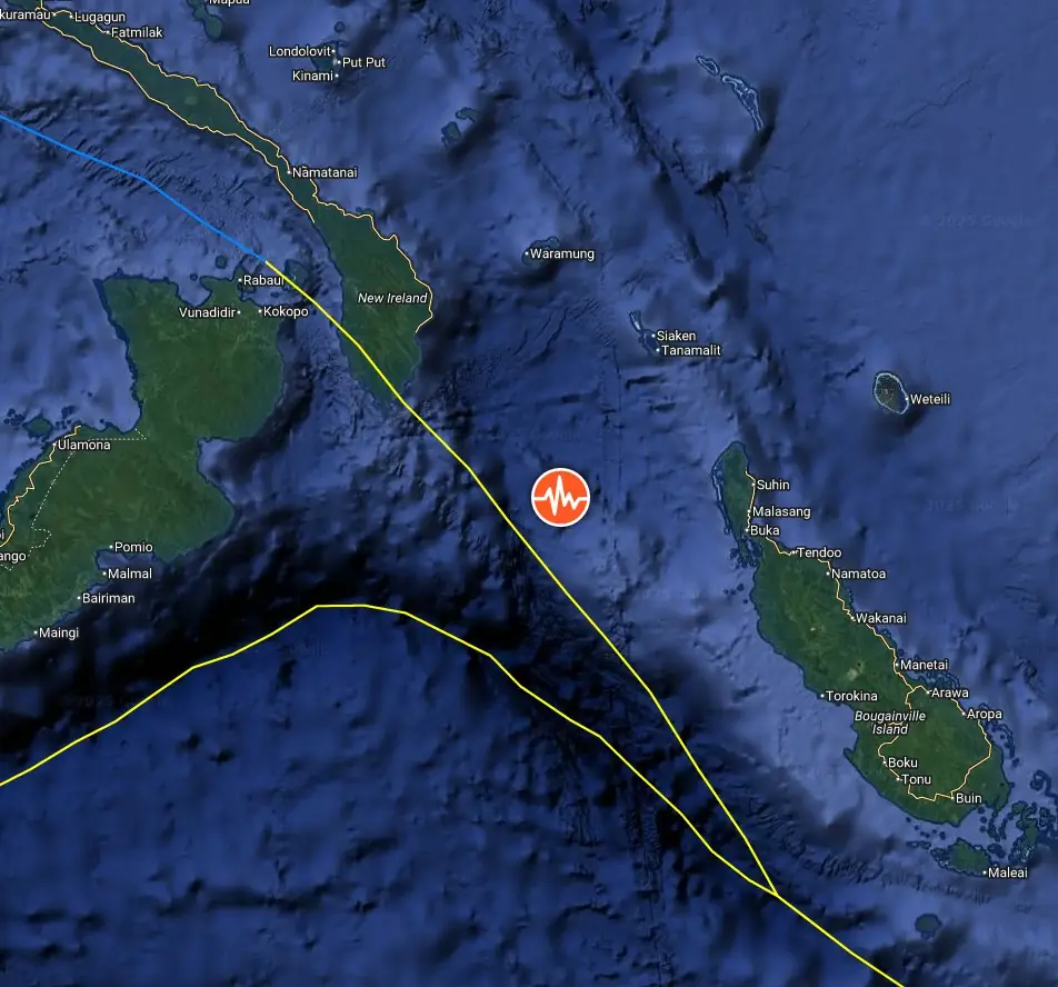 epicenter of m6.0 earthquake new ireland papua new guinea september 16 2025 bg