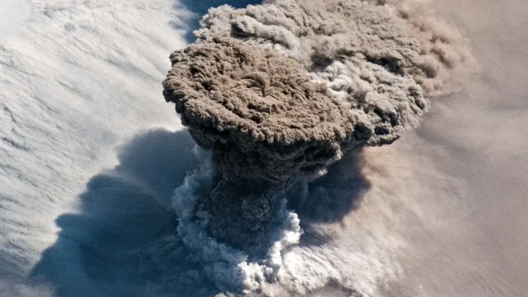 raikoke volcano eruption june 22 2019 iss