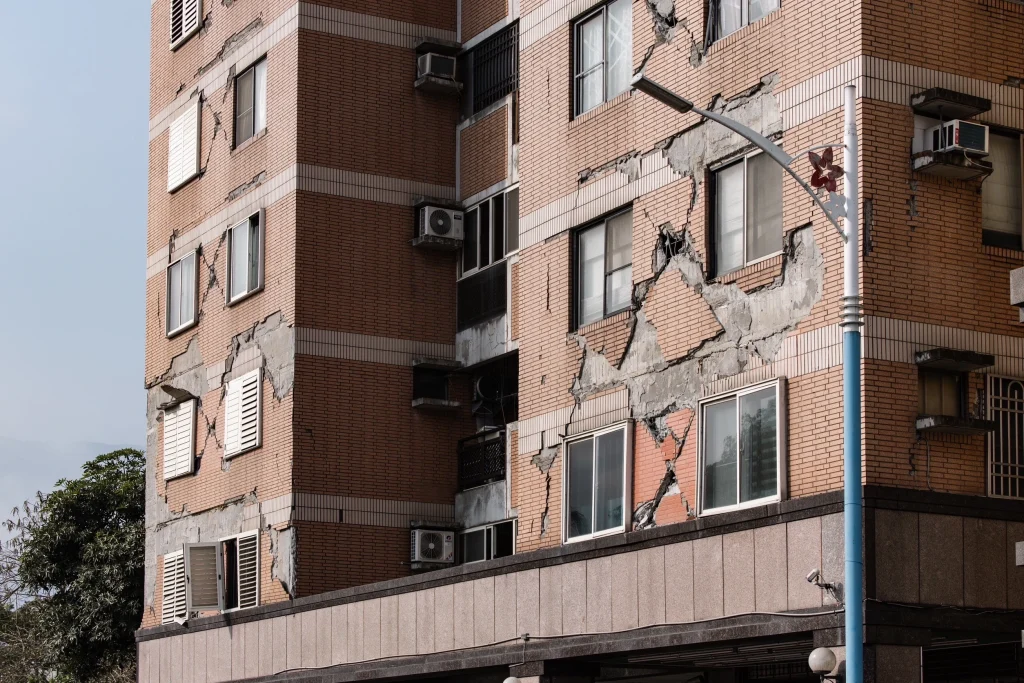 A damaged apartment in Hualien City