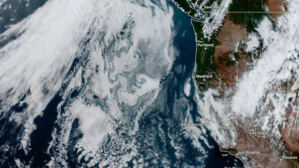 Daytime Satellite image of the Pacific Northwest (PNW) as of 03:30 UTC on October 16, 2025