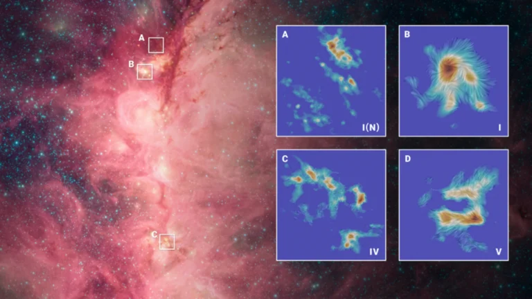 This image from NASA’s Spitzer Space Telescope shows a star formation region in molecular cloud NGC 6334, also known as the Cat's Paw Nebula