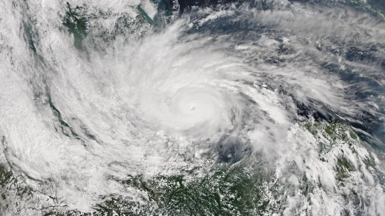 Typhoon Mujigae over the Leizhou Peninsula on October 4, 2015.