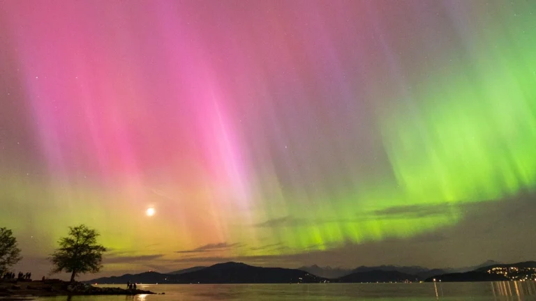 aurora borealis over vancouver canada on may 10 2024
