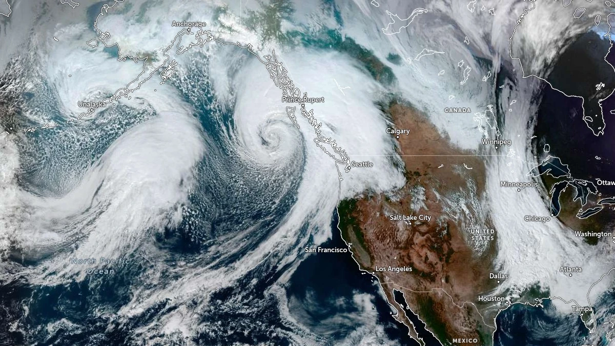 satellite image atmospheric rivers approaching canada and usa 2110 utc october 28 2025