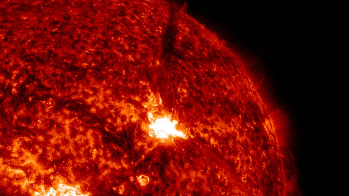 sun sdo aia 304 0338 utc on october 14 2025