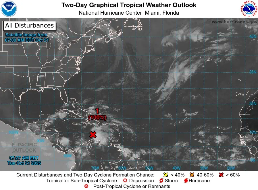 two-day graphical tropical weather outlook october 21 2025