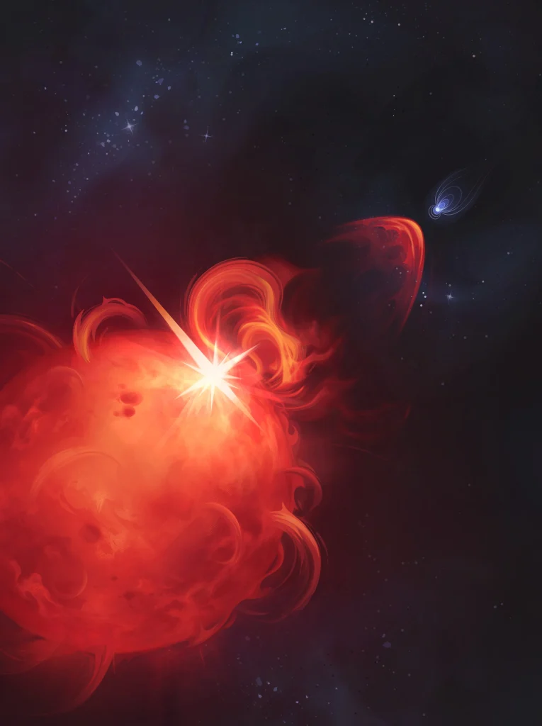 An explosion on another star artist’s impression