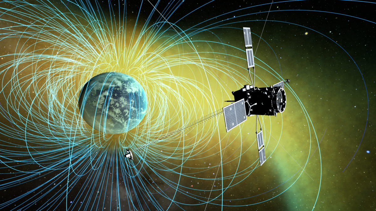 Artists rendering of the ERG satellite on orbit (c) ISAS-JAXA