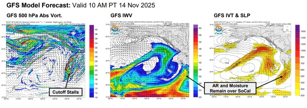CW3E November 12 2025 Outlook - GFS Model Forecast November 14 2025