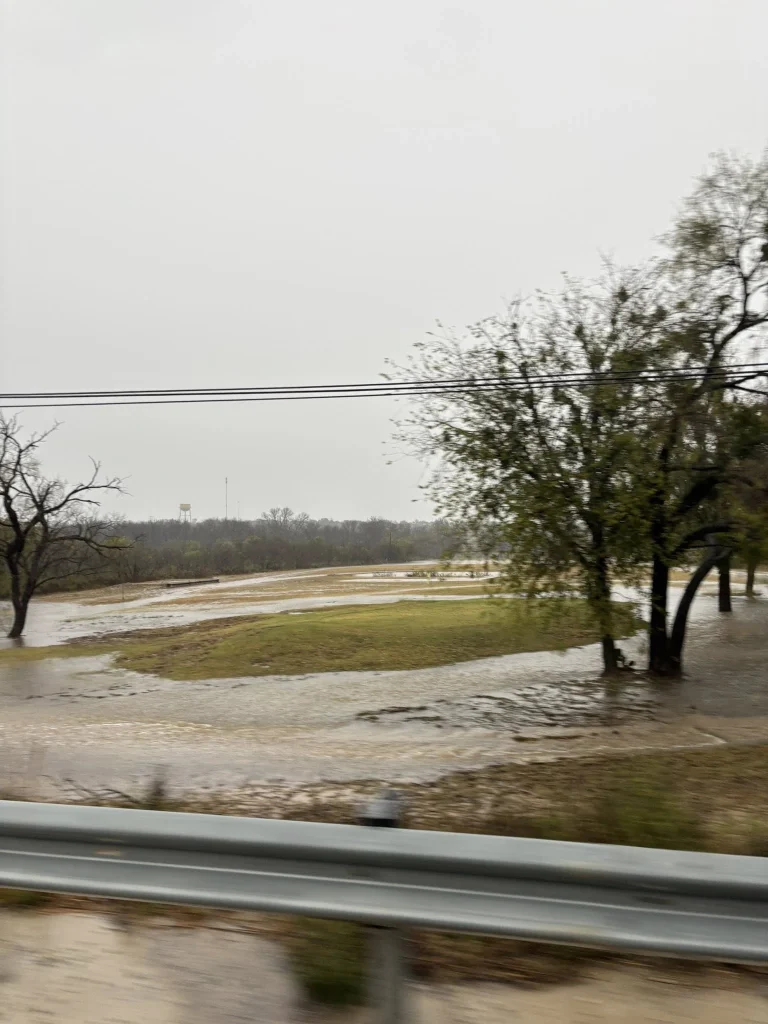 Flooding in Menard County after heavy rainfall through November 20, 2025. Credit: Brandon Corbin