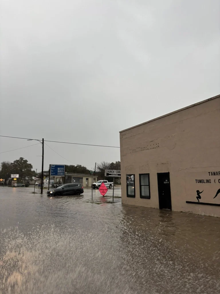 Flooding in Menard County after heavy rainfall through November 20, 2025. Credit: Brandon Corbin
