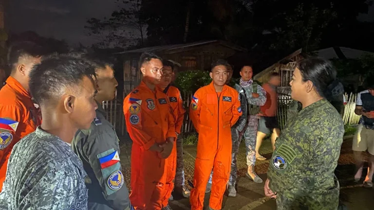 Scene of the Crime Operatives (SOCO) and Air Force investigators arrive at the crash site to conduct an on-site examination and determine the cause of the incident