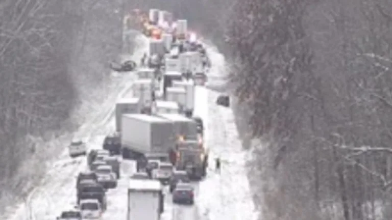 Snowstorm triggers large pile-up on I-70 in western Indiana november 29 2025