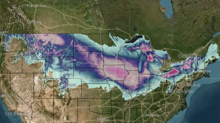 Total snowfall forecast graphic ending on November 30, 2025. Image credit: NWS