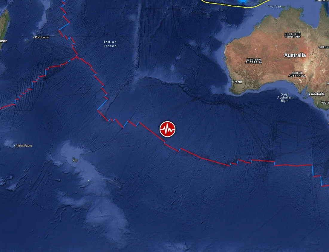 epicenter M6.0 earthquake southeast Indian Ridge October 31, 2025 bg