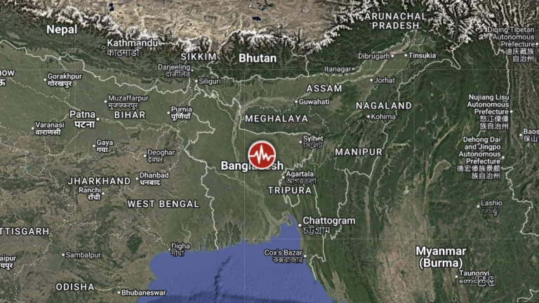 Epicenter of M5.5 earthquake in Dhaka, Bangladesh on November 21, 2025. Credit: TW/SAM, Google