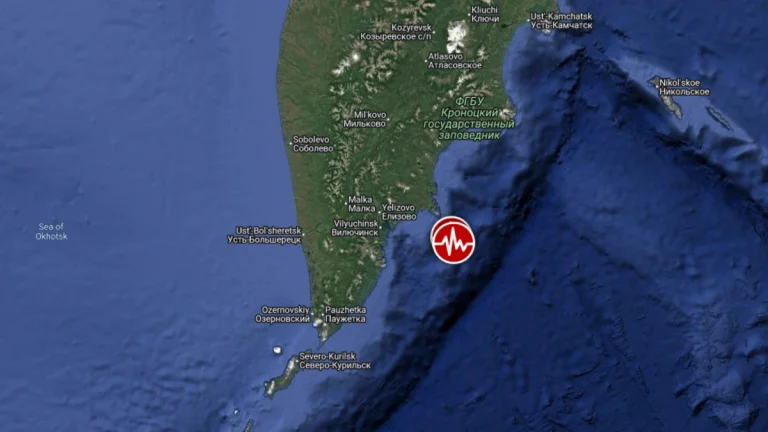 Epicenter of M6.0 earthquake off east coast of Kamchatka, Russia on November 4, 2025. Credit: TW/SAM, Google