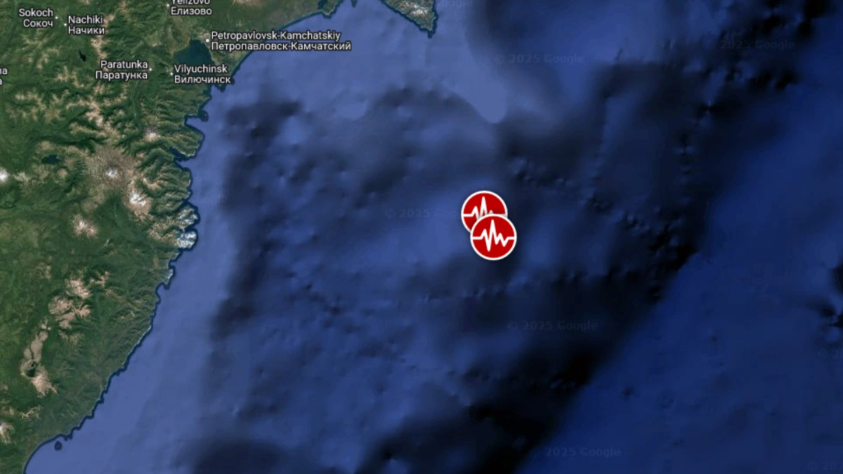 Epicenter of M6.0 earthquake off east coast of Kamchatka, Russia on November 4, 2025. Credit: TW/SAM, Google