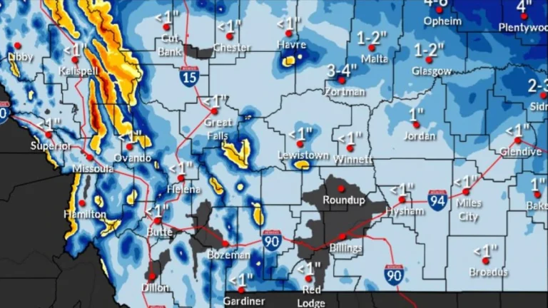 montana snowfall forecast november 24 and 25 2025