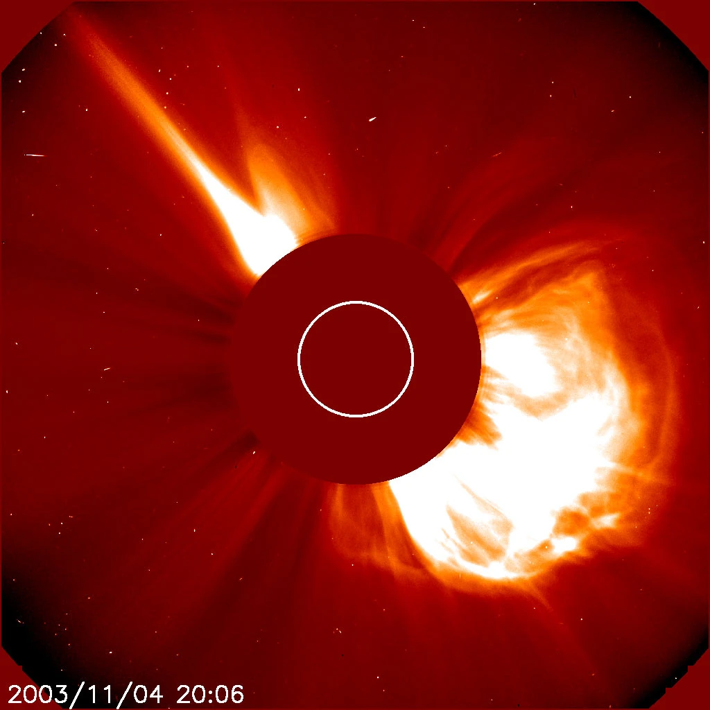 november 4 2003 x45 flare cme soho