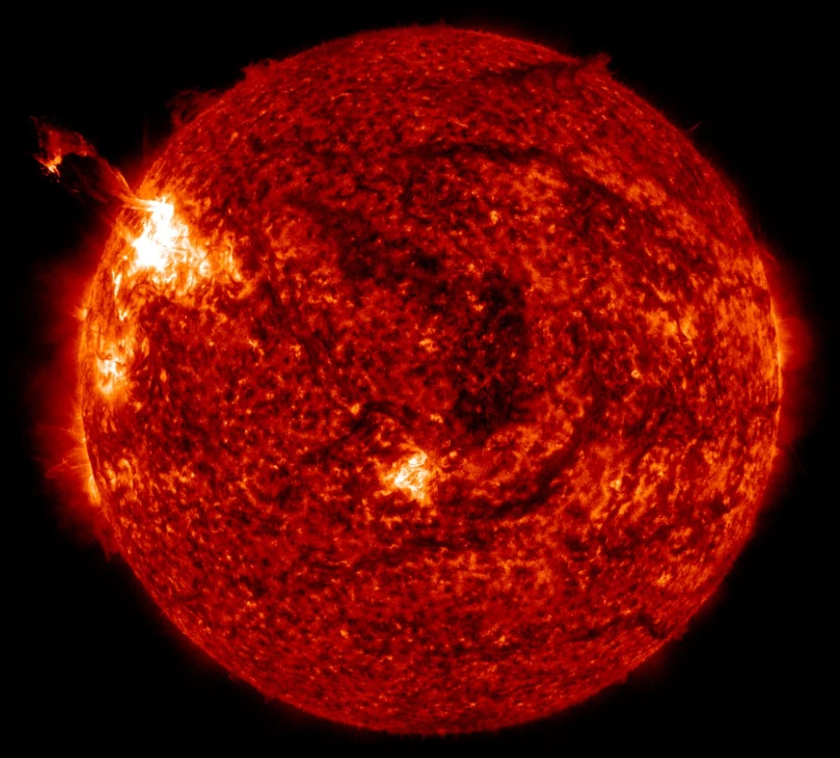 x1.8 solar flare november 4 2025 sdo aia 304 bg