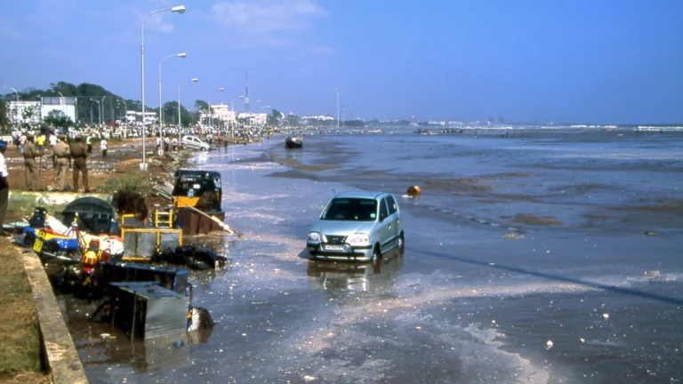 Chennai's Marina Beach after the tsunami