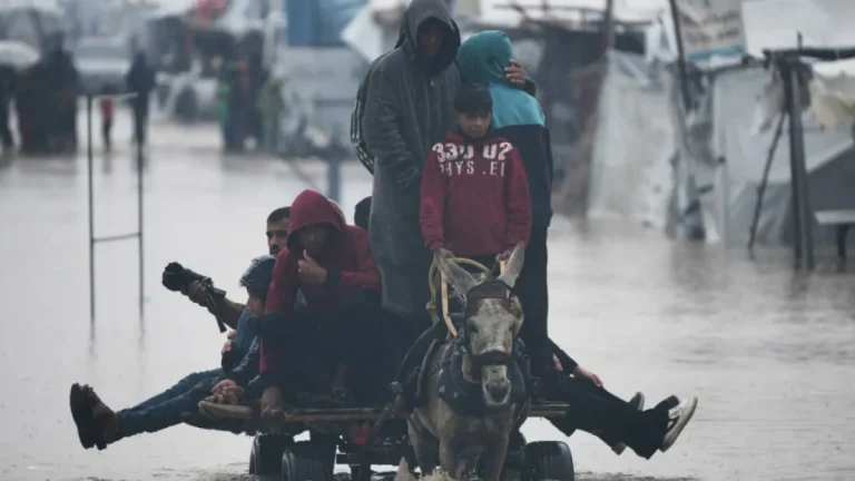 Flooding in Gaza on December 28, 2025. Credit: WAFA
