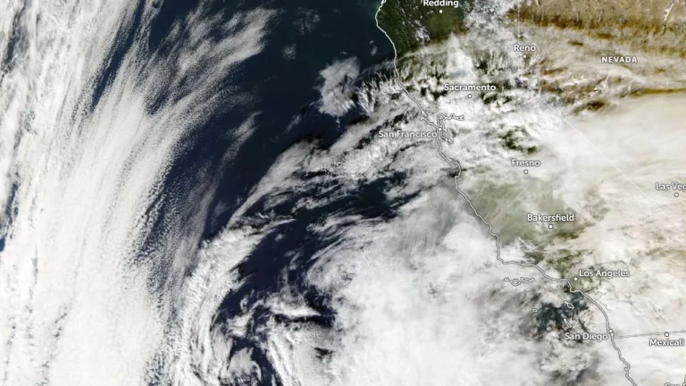 Satellite image of California on December 30, 2025. Credit: NOAA/GOES-19, Zoom Earth, The Watchers