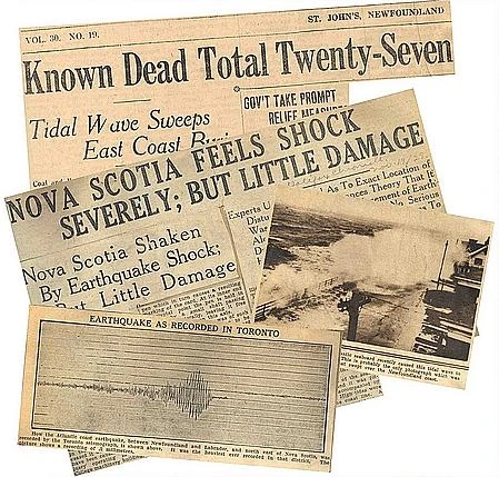 Newspaper accounts of the Grand Banks Earthquake and Tsunami