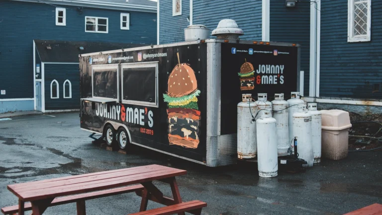Propane tanks outside a food truck