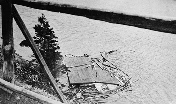 Remnants of a destroyed dwelling, Port au Bras