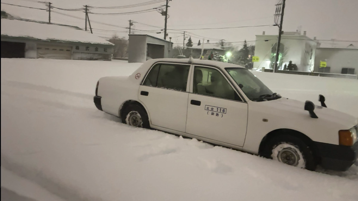 Snow cover in Hokkaido after record snowfall and winds between December 14-15, 2025