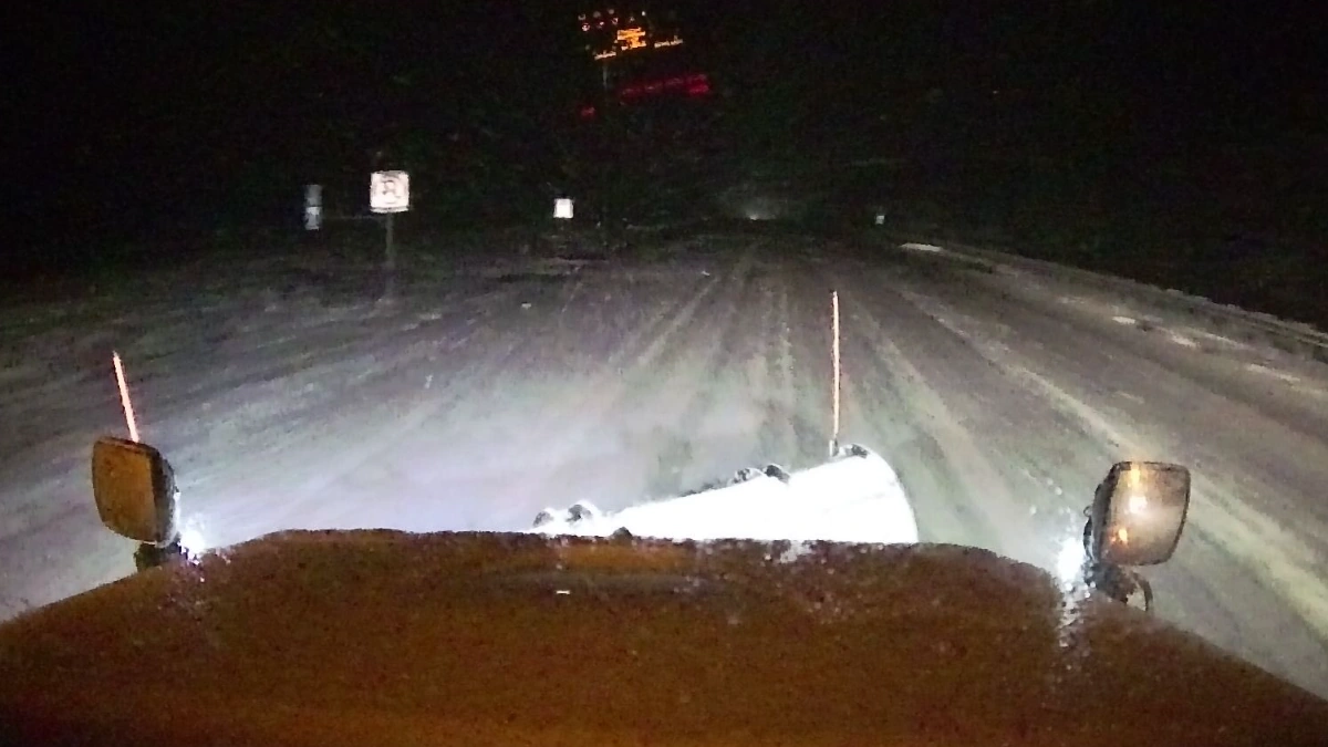 Snow covered I-270 in Ohio on December 2, 2025. Credit: ODOT