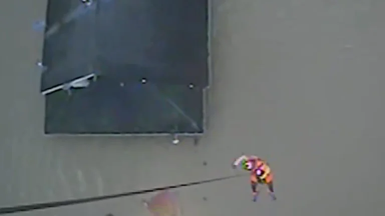 US Coast guard conducting helicopter rescue for four individuals trapped in Sumas by the historic Washington floods on December 10, 2025