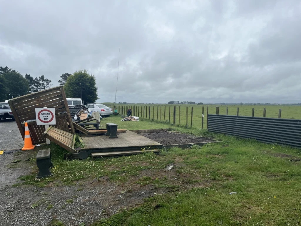 Damage caused by the Dudding Lake tornado in Manawatu, New Zealand on Decmeber 3, 2025