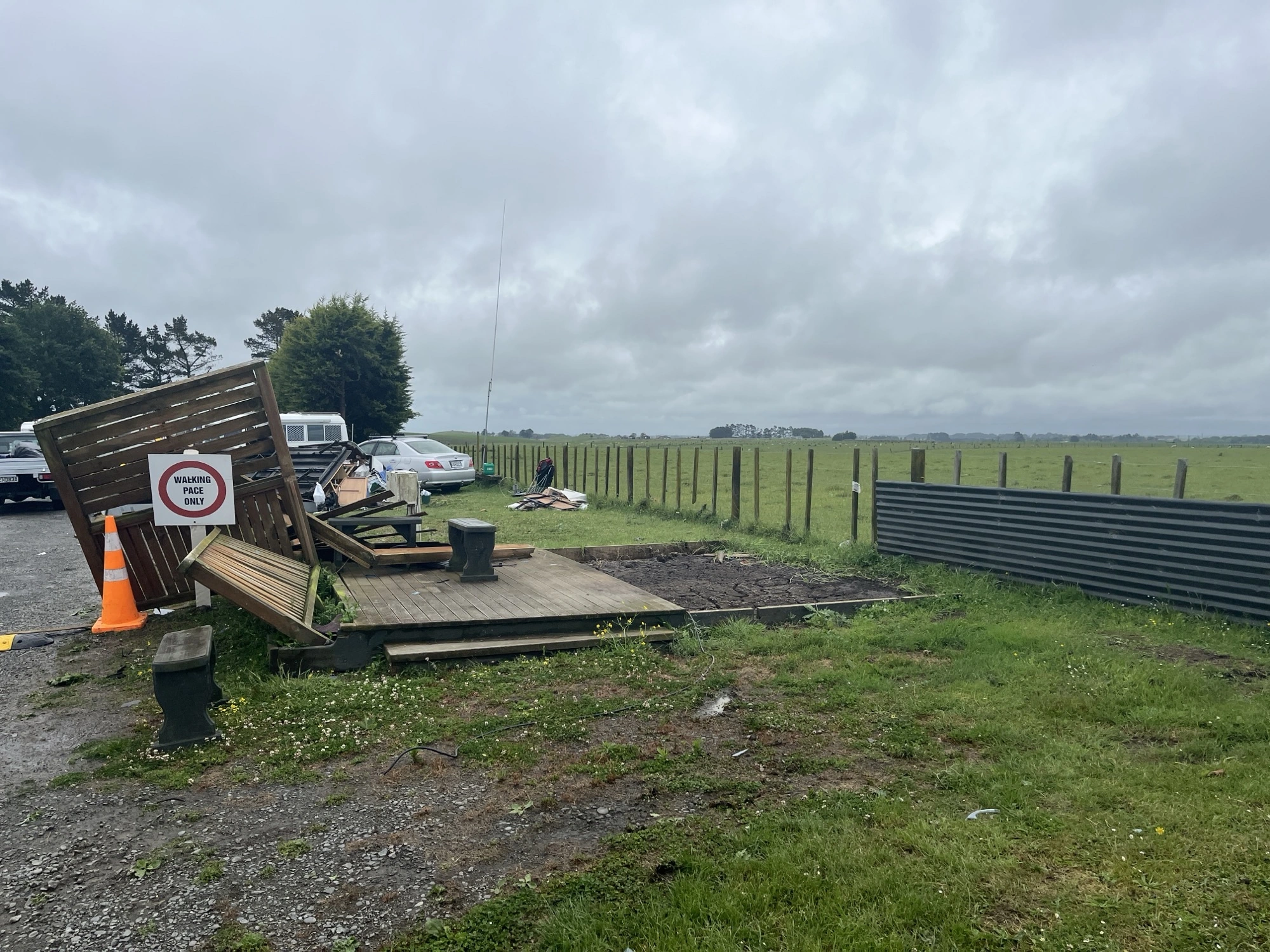 Damage caused by the Dudding Lake tornado in Manawatu, New Zealand on Decmeber 3, 2025